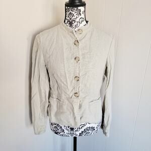 Michael Kors Button Front Linen Jacket